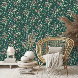 Cole & Son Sweet Pea Wallpaper in Cerise / Magen / Vrdn